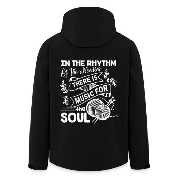 Knitting Is Music For The Soul - Men’s Recycled Softshell Jacket by Stanley/Stella - black - Back - AI Model Male 185 light (185cm)