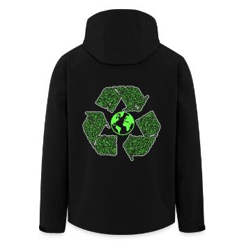 Earth Day Recycle To Save Earth - Men’s Recycled Softshell Jacket by Stanley/Stella - black - Back - AI Model Male 185 light (185cm)
