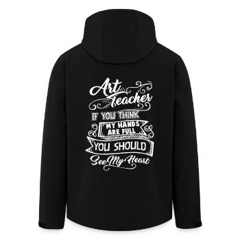 Art Teacher Art Teacher Full Heart - Men’s Recycled Softshell Jacket by Stanley/Stella - black - Back - AI Model Male 185 light (185cm)