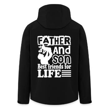 Autism Awareness Father And Autism Son - Men’s Recycled Softshell Jacket by Stanley/Stella - black - Back - AI Model Male 185 light (185cm)