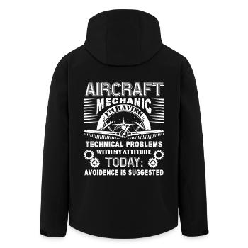 Aircraft Mechanic Problem - Men’s Recycled Softshell Jacket by Stanley/Stella - black - Back - AI Model Male 185 light (185cm)