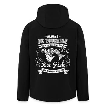Koi Fish Always Be A Koi Fish - Men’s Recycled Softshell Jacket by Stanley/Stella - black - Back - AI Model Male 185 light (185cm)