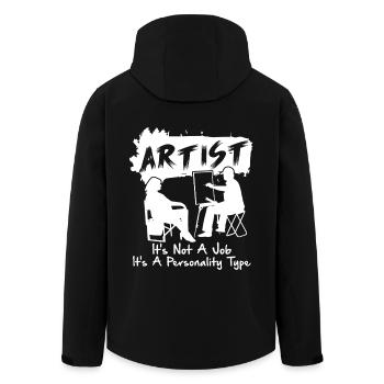 Artist Is Not A Job - Men’s Recycled Softshell Jacket by Stanley/Stella - black - Back - AI Model Male 185 light (185cm)