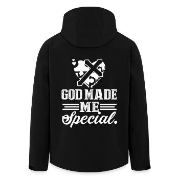 Autism Awareness God Made Autism Special - Men’s Recycled Softshell Jacket by Stanley/Stella - black - Back - AI Model Male 185 light (185cm)