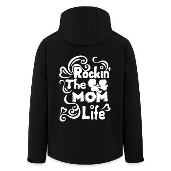 Mother's Day Rockin The Mom Life - Men’s Recycled Softshell Jacket by Stanley/Stella - black - Back - AI Model Male 185 light (185cm)