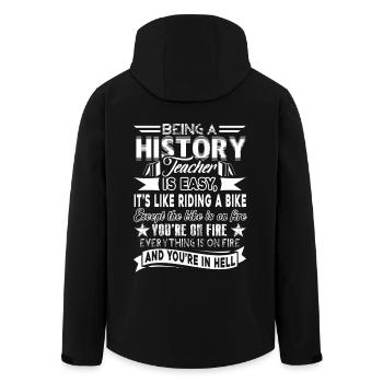History Teacher History Teacher Is Easy - Men’s Recycled Softshell Jacket by Stanley/Stella - black - Back - AI Model Male 185 light (185cm)