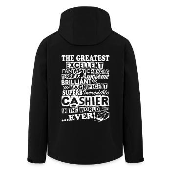 Cashier Greatest Cashier Ever - Men’s Recycled Softshell Jacket by Stanley/Stella - black - Back - AI Model Male 185 light (185cm)