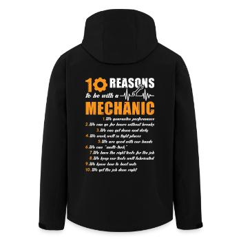 Mechanic 10 Reasons To Be With A Mechanic - Men’s Recycled Softshell Jacket by Stanley/Stella - black - Back - AI Model Male 185 light (185cm)