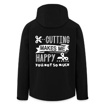 Hairdresser Cutting Makes Me Happy - Men’s Recycled Softshell Jacket by Stanley/Stella - black - Back - AI Model Male 185 light (185cm)