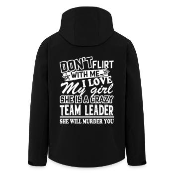 Team Leader My Girl Is A Team Leader - Men’s Recycled Softshell Jacket by Stanley/Stella - black - Back - AI Model Male 185 light (185cm)