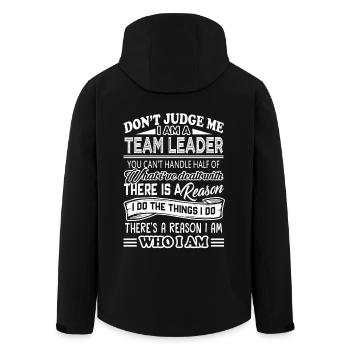 Team Leader Don't Judge Team Leader - Men’s Recycled Softshell Jacket by Stanley/Stella - black - Back - AI Model Male 185 light (185cm)