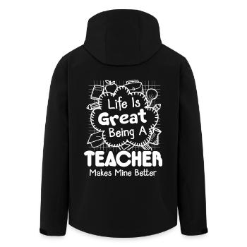 Teacher Being Teacher Makes Life Better - Men’s Recycled Softshell Jacket by Stanley/Stella - black - Back - AI Model Male 185 light (185cm)