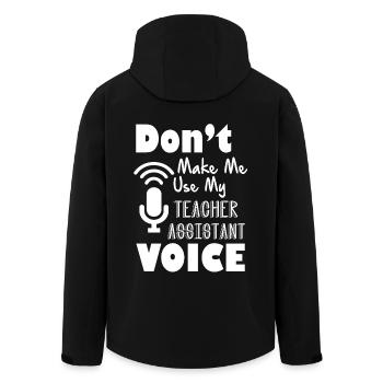Teacher Assistant Teacher Assistant Voice - Men’s Recycled Softshell Jacket by Stanley/Stella - black - Back - AI Model Male 185 light (185cm)