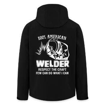 Welder Proud To Be A Welder - Men’s Recycled Softshell Jacket by Stanley/Stella - black - Back - AI Model Male 185 light (185cm)