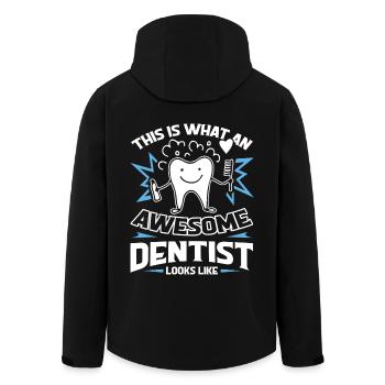 Dentist Awesome Dentist Looks Life - Men’s Recycled Softshell Jacket by Stanley/Stella - black - Back - AI Model Male 185 light (185cm)