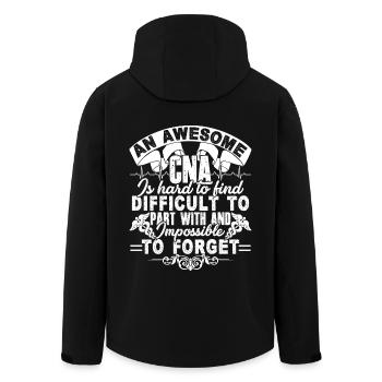 CNA Awesome CNA Is Hard To Find - Men’s Recycled Softshell Jacket by Stanley/Stella - black - Back - AI Model Male 185 light (185cm)