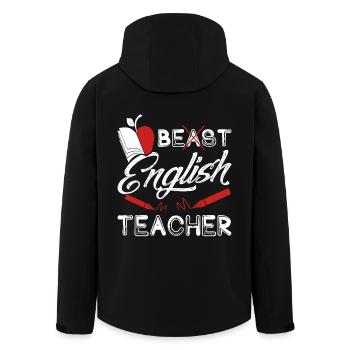 English Teacher Best English Teacher - Men’s Recycled Softshell Jacket by Stanley/Stella - black - Back - AI Model Male 185 light (185cm)