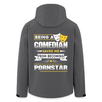 Comedian Being A Comedian Saved Me - Men’s Recycled Softshell Jacket by Stanley/Stella - anthracite - Back - AI Model Male 185 light (185cm)