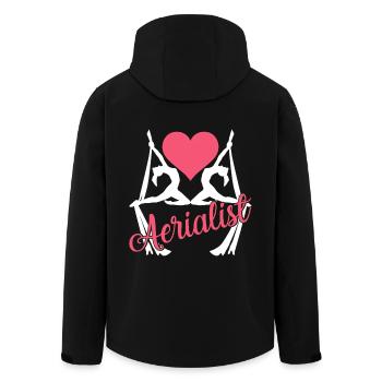 Aerialist Proud To Be An Aerialist - Men’s Recycled Softshell Jacket by Stanley/Stella - black - Back - AI Model Male 185 light (185cm)