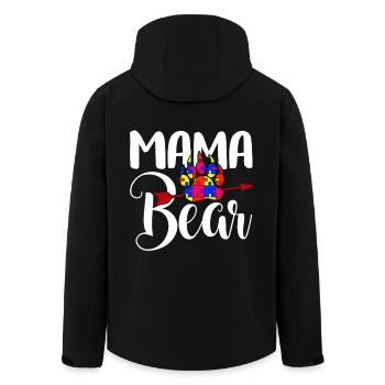 Autism Awareness Autism Mama Bear - Men’s Recycled Softshell Jacket by Stanley/Stella - black - Back - AI Model Male 185 light (185cm)