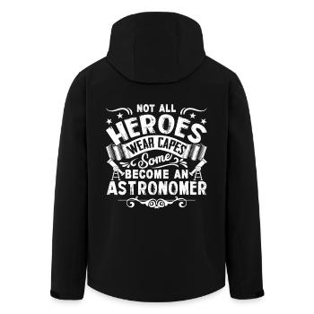 Not All Heroes Wear Capes Astronomer Hero - Men’s Recycled Softshell Jacket by Stanley/Stella - black - Back - AI Model Male 185 light (185cm)