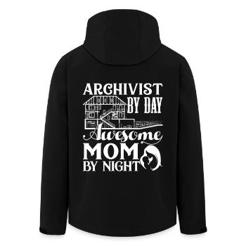 Archivist By Day Mom By Night - Men’s Recycled Softshell Jacket by Stanley/Stella - black - Back - AI Model Male 185 light (185cm)