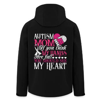 Autism Awareness Autism Mom Full Heart - Men’s Recycled Softshell Jacket by Stanley/Stella - black - Back - AI Model Male 185 light (185cm)