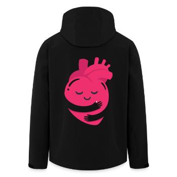 Hug A Heart Awesome Peace Sign Valentine Day - Men’s Recycled Softshell Jacket by Stanley/Stella - black - Back - AI Model Male 185 light (185cm)