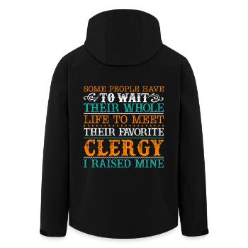 Clergy Proud Clergy Parent - Men’s Recycled Softshell Jacket by Stanley/Stella - black - Back - AI Model Male 185 light (185cm)