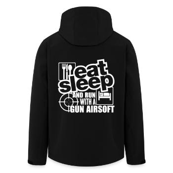 Airsoft Eat Sleep Run With Gun Airsoft - Men’s Recycled Softshell Jacket by Stanley/Stella - black - Back - AI Model Male 185 light (185cm)