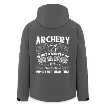 Archery It's Not A Matter Of Life Or Death - Men’s Recycled Softshell Jacket by Stanley/Stella - anthracite - Back - AI Model Male 185 light (185cm)