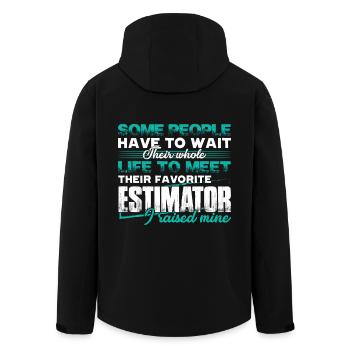 Estimator Proud Estimator Parent - Men’s Recycled Softshell Jacket by Stanley/Stella - black - Back - AI Model Male 185 light (185cm)