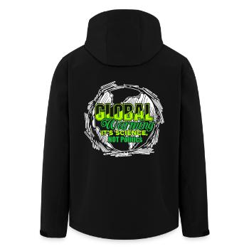 Earth Day Global Warming Is Science - Men’s Recycled Softshell Jacket by Stanley/Stella - black - Back - AI Model Male 185 light (185cm)