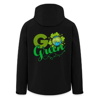 Earth Day Go Green Happy Earth - Men’s Recycled Softshell Jacket by Stanley/Stella - black - Back - AI Model Male 185 light (185cm)