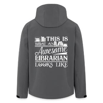 Librarian Awesome Librarian Looks Like - Men’s Recycled Softshell Jacket by Stanley/Stella - anthracite - Back - AI Model Male 185 light (185cm)
