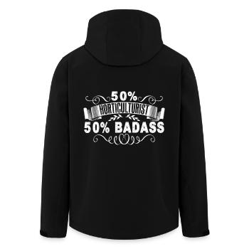 Horticulturist Badass Horticulturist - Men’s Recycled Softshell Jacket by Stanley/Stella - black - Back - AI Model Male 185 light (185cm)