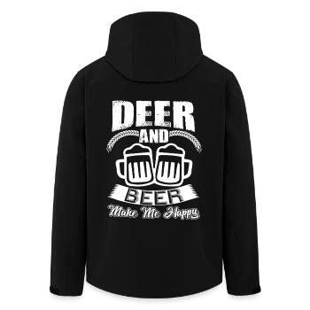 Deer Hunting Deer And Beer Make Me Happy - Men’s Recycled Softshell Jacket by Stanley/Stella - black - Back - AI Model Male 185 light (185cm)