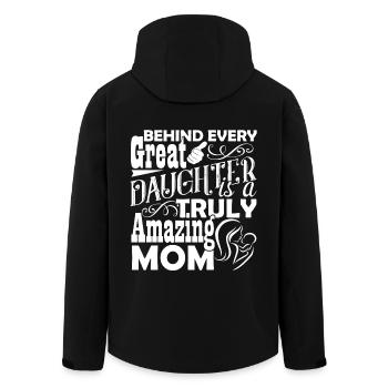 Mother's Day Amazing Mom - Men’s Recycled Softshell Jacket by Stanley/Stella - black - Back - AI Model Male 185 light (185cm)