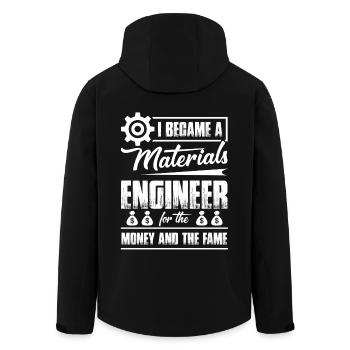 I Became A Materials Engineer - Men’s Recycled Softshell Jacket by Stanley/Stella - black - Back - AI Model Male 185 light (185cm)