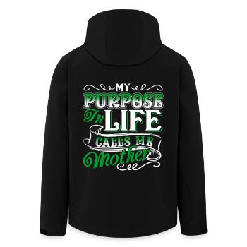 Mother's Day Mother Is My Purpose In Life - Men’s Recycled Softshell Jacket by Stanley/Stella - black - Back - AI Model Male 185 light (185cm)