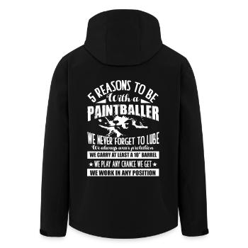 Paintballer 5 Reasons To Be With A Paintballer - Men’s Recycled Softshell Jacket by Stanley/Stella - black - Back - AI Model Male 185 light (185cm)