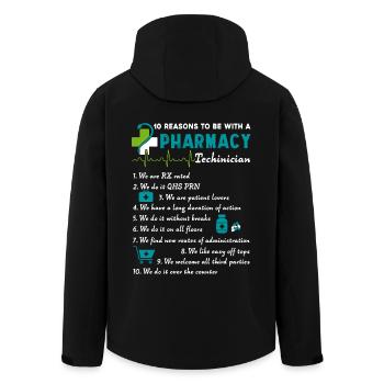 10 Reason To Be With A Pharmacy Technician - Men’s Recycled Softshell Jacket by Stanley/Stella - black - Back - AI Model Male 185 light (185cm)