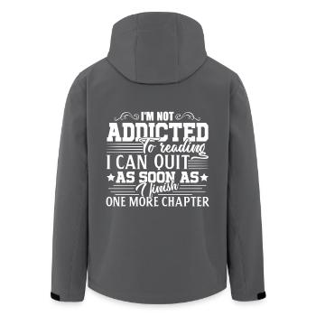 Reading Addicted To Reading Funny Book Lover - Men’s Recycled Softshell Jacket by Stanley/Stella - anthracite - Back - AI Model Male 185 light (185cm)
