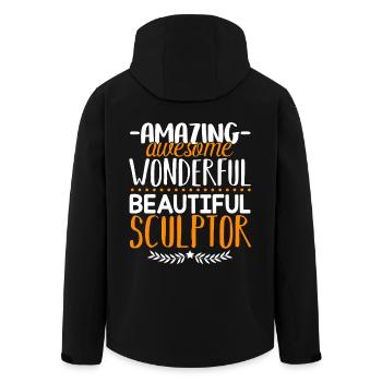 Sculptor Amazing Sculptor - Men’s Recycled Softshell Jacket by Stanley/Stella - black - Back - AI Model Male 185 light (185cm)