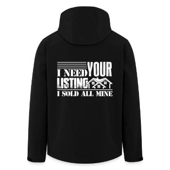 Real Estate Broker Proud Real Estate Broker - Men’s Recycled Softshell Jacket by Stanley/Stella - black - Back - AI Model Male 185 light (185cm)