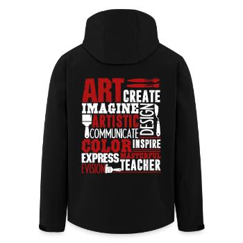 Art Teacher Art Teacher Job - Men’s Recycled Softshell Jacket by Stanley/Stella - black - Back - AI Model Male 185 light (185cm)