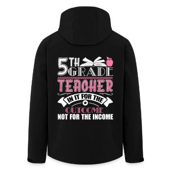 5th Grade Teacher In It For The Outcome - Men’s Recycled Softshell Jacket by Stanley/Stella - black - Back - AI Model Male 185 light (185cm)