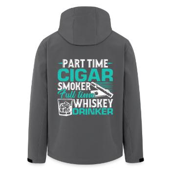 Cigar Smoking Part Time Cigar Smoker - Men’s Recycled Softshell Jacket by Stanley/Stella - anthracite - Back - AI Model Male 185 light (185cm)