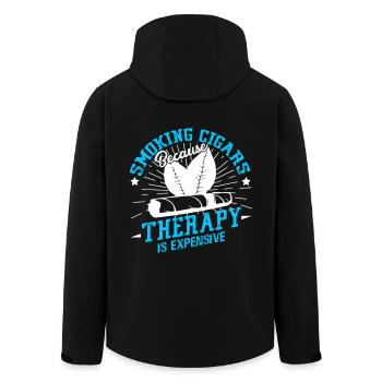 Cigar Smoking Because Therapy Is Expensive - Men’s Recycled Softshell Jacket by Stanley/Stella - black - Back - AI Model Male 185 light (185cm)