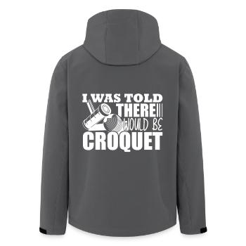Croquet I Was Told There Would Be Croquet - Men’s Recycled Softshell Jacket by Stanley/Stella - anthracite - Back - AI Model Male 185 light (185cm)